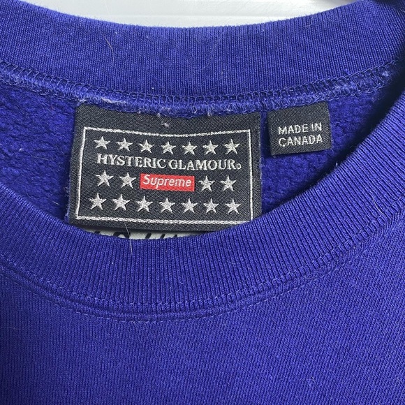 Supreme x Hysteric Glamour graphic crewneck Sweatshirt in blue ss21 Size XL. - Picture 5 of 6